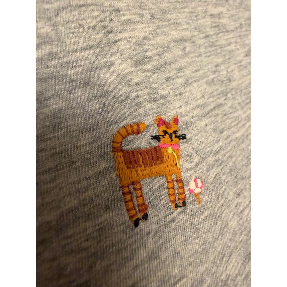 NWT Natural Life Fave Little Things Embroidered Tee Grey Pets Cats & Dogs Sz XL - Picture 4 of 8